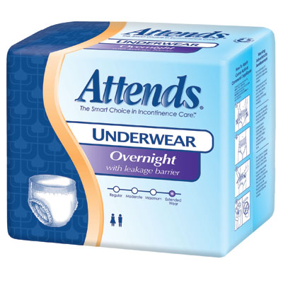 Attends Extended Disposable Overnight Wear Briefs, Heavy Absorbency